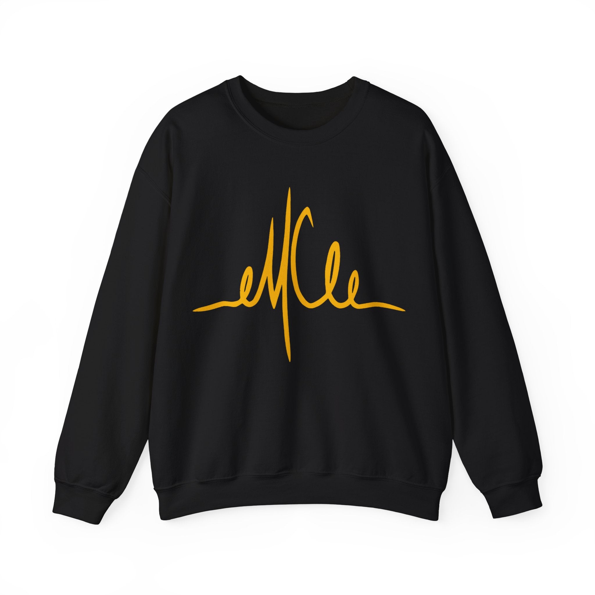 &#39;eMCee Signature&#39; Black/Gold Unisex Heavy Blend™ Crewneck Sweatshirt