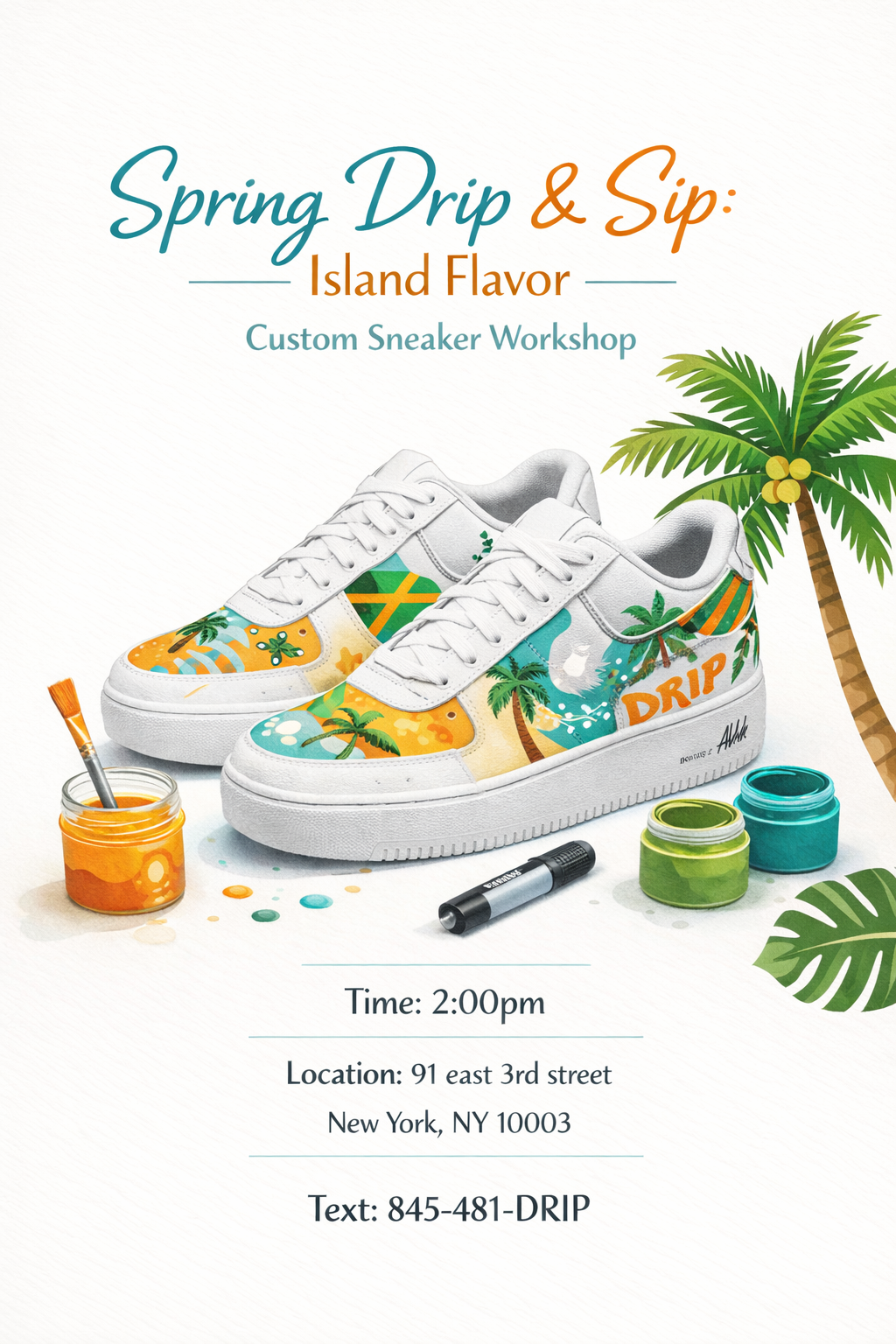 Drip & Sip Sneaker Customization Workshop | Paint & Sip NYC Experience🗽