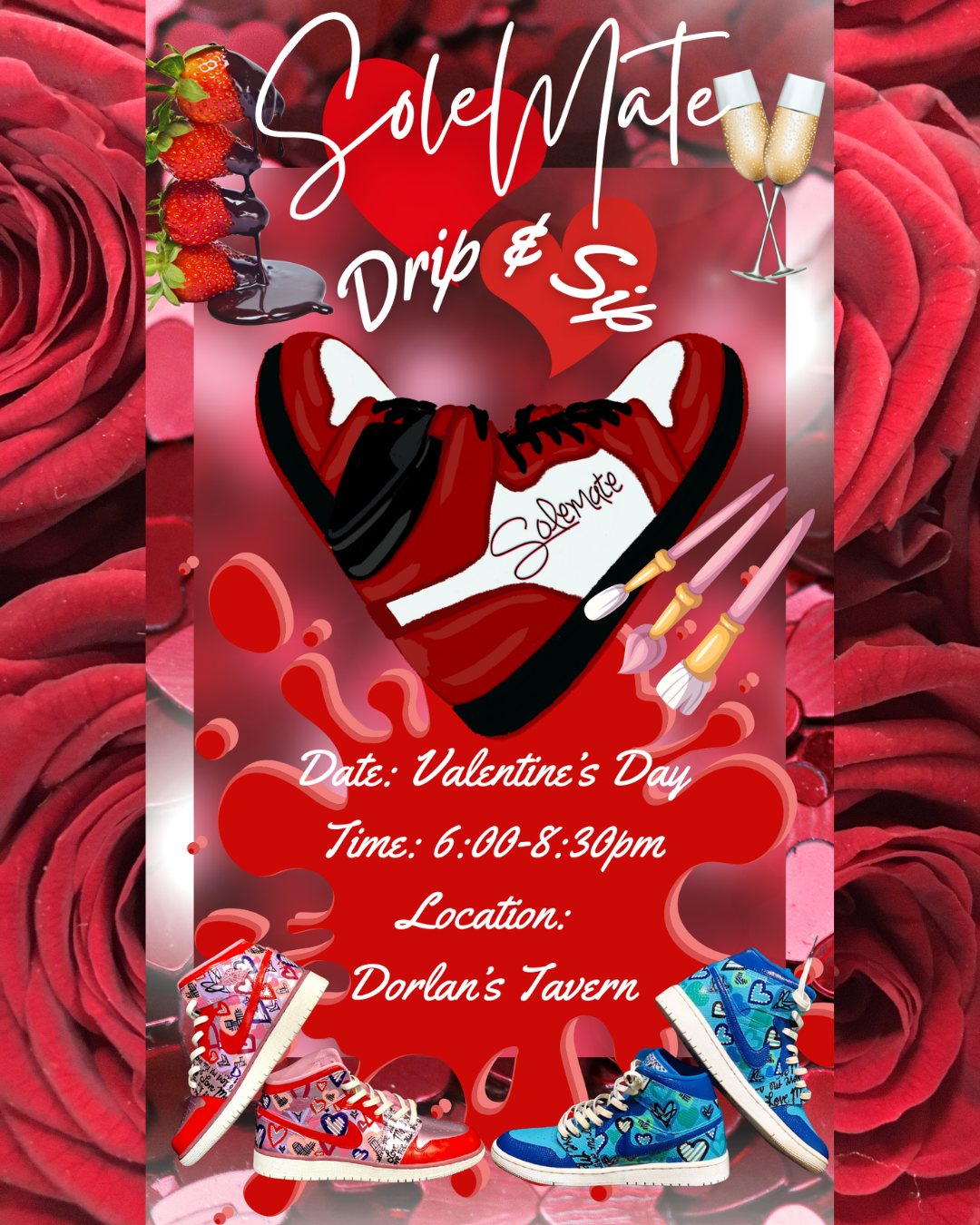 🎟️ Individual Package &quot;SOLEMATE&quot; DRIP &amp; SIP VALENTINE&#39;S DAY WORKSHOP ❤️